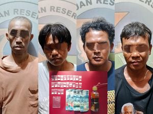 4 Pria di Prabumulih Ditangkap Saat Asyik Pesta sabu