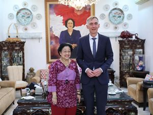 Megawati Terima Dubes Jerman, Bahas Timur Tengah dan Peringatan KAA ke-71