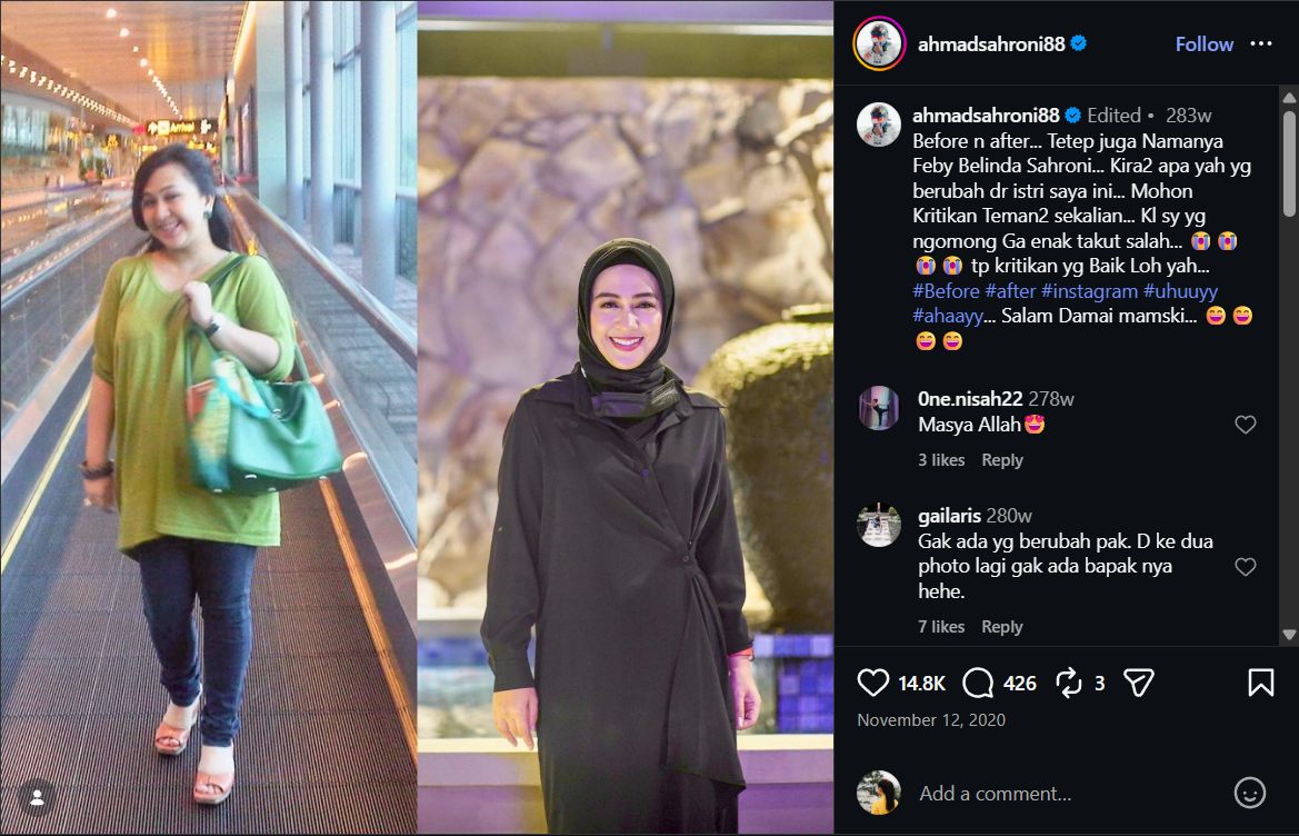 Unggahan lawas Ahmad Sahroni.