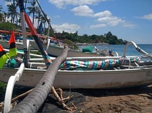 Angin Kencang Tumbangkan Pohon Kelapa, 2 Jukung di Karangasem Rusak