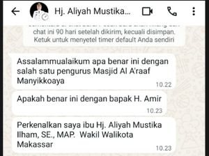 Penipu Catut Nama Wakil Wali Kota Makassar Aliyah Modus Sumbangan Masjid
