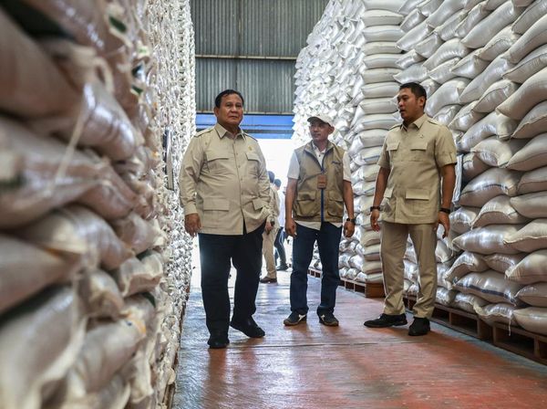 Prabowo Sidak Gudang Bulog di Magelang, Pastikan Stok Beras Aman