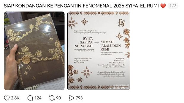 Beredar Undangan Nikah Syifa Hadju dan El Rumi pada 26 April, Editan?
