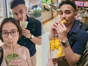 So Sweet! Omar Esteghlal Nyusul Prilly Latuconsina Kulineran ke Bangkok