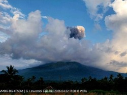 Gunung Lewotobi Laki-laki Meletus Lagi, Muntahkan Kolom Abu 1,6 Km