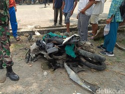 Penampakan Beat Remuk Dihantam Mobil Tabung Oksigen di Banyumas