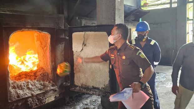 Bareskrim Polri memusnahkan peralatan bukti narkotika senilai Rp 149 miliar. (dok.istimewa)