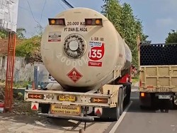 Penampakan Truk Tangki Pertamina yang Lindas Pria Bunuh Diri di Kediri