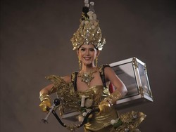 Viral Kostum Nasional Unik Puteri Indonesia Sumsel, Jadi Tukang Pempek Sepeda