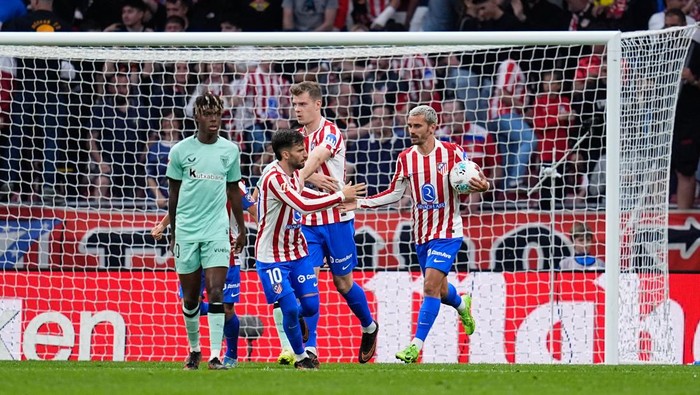 Atletico Madrid memenangi drama lima gol melawan Athletic Bilbao 3-2.