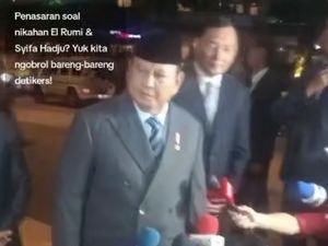 Kata Prabowo Usai Hadiri Pernikahan El Rumi-Syifa Hadju
