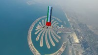 Bendara UEA Berkibar di Palm Jumeirah, Skydive Kembali Dibuka