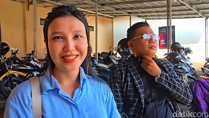Evita, korban Copycat usai membuat laporan di Mapolres Sukabumi