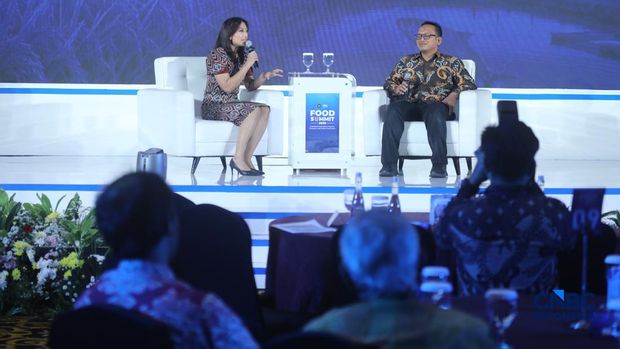 Kepala Biro Perencanaan KKP, Andy Artha Donny Oktopura sebagai dalam aktivitas CNBC Indonesia Food Summit 2026, di Menara Bank Mega, Jakarta, Senin, 27/4. (CNBC Indonesia/Tri Susilo)