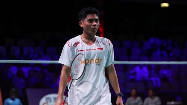 Moh Zaki Ubaidillah saat tampil di Thomas Cup 2026. (Arsip PBSI)