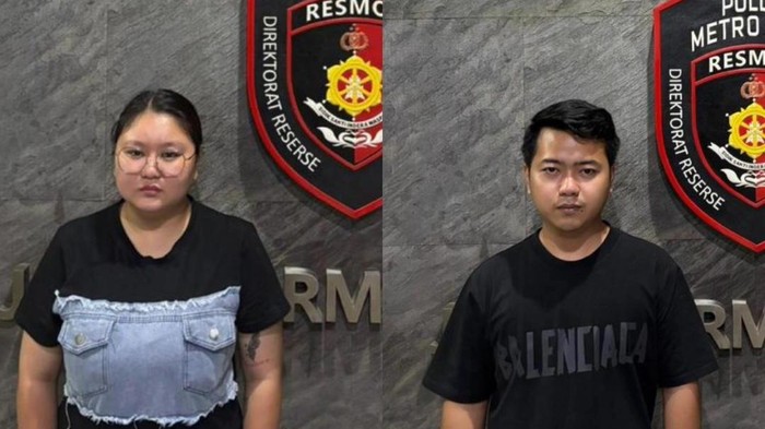 Direktorat Reserse Kriminal Umum (Ditreskrimum) Polda Metro Jaya menangkap pasutri berinisial SPP (26) dan NF (23) atas kasus perjudian online. (Dok istimewa).
