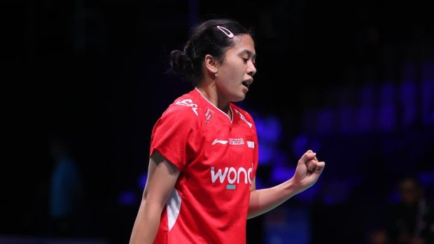 Ni Kadek Dhinda saat tampil di Uber Cup 2026. (Arsip PBSI)