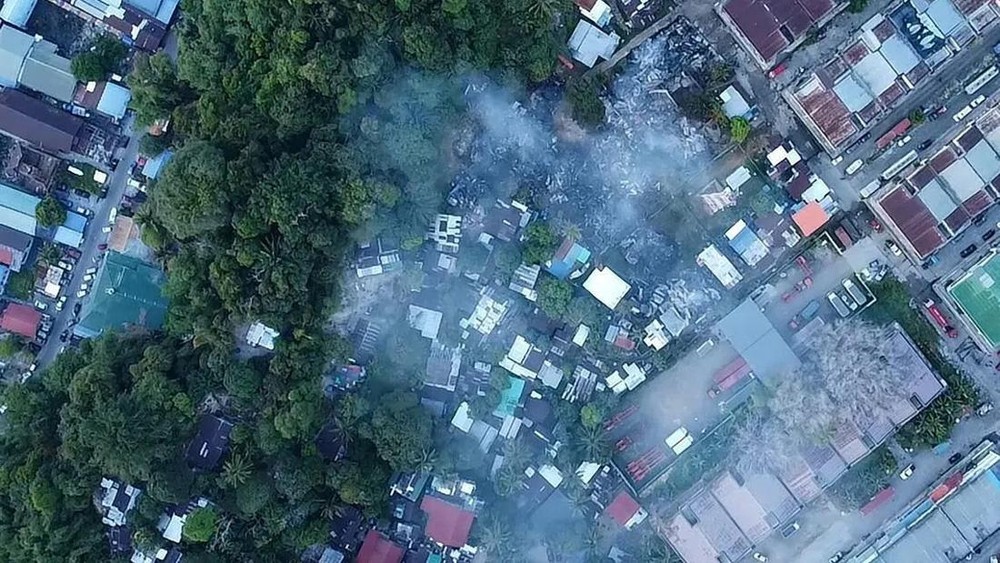 Tragedi Berulang di Sabah Puluhan Rumah Ludes Dilalap Api