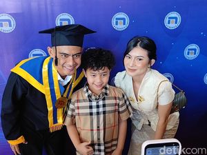 Selebgram Inka Andestha Curi Perhatian Saat Temani Pratama Arhan Wisuda
