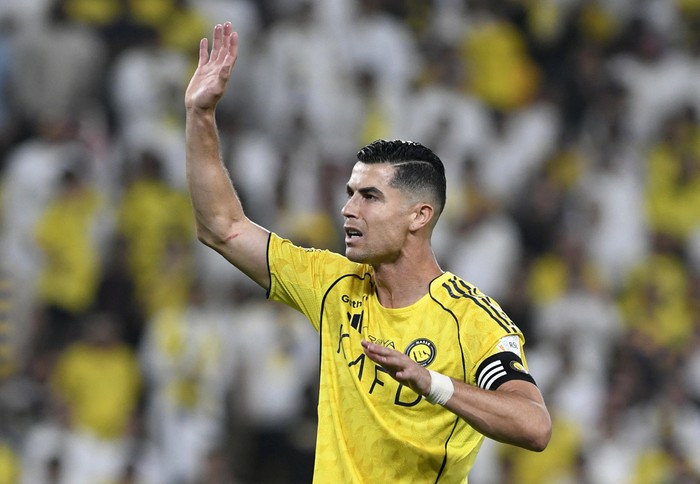 Soccer Football - Saudi Pro League - Al Nassr v Al Ahli - Al Awwal Park, Riyadh, Saudi Arabia - April 29, 2026 Al Nassrs Cristiano Ronaldo reacts REUTERS/Stringer