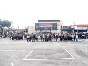 Kapolres Kediri Pimpin Apel Sabuk Kamtibmas, Ini Pesannya