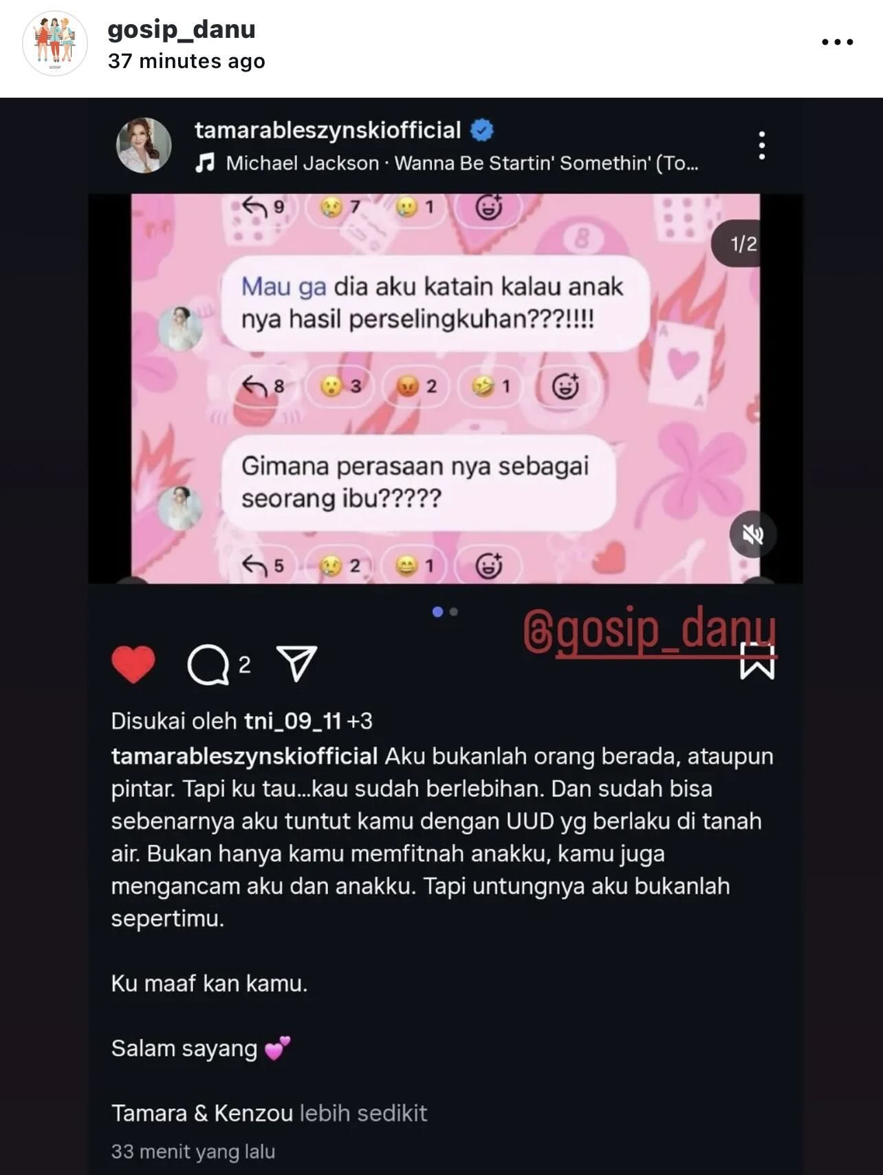 Unggahan Nourah yang diduga sindir Tamara Bleszynki.