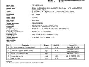 Rincian Hasil Lab Limbah Sawit di Bulungan, BOD hingga Minyak Lemak Aman