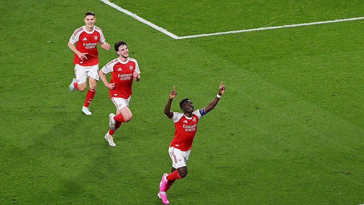 Arsenal jadi finalis yang irit gol musim ini, cuma enam gol di fase gugur. (Arsenal FC via Getty Images/Alex Burstow)