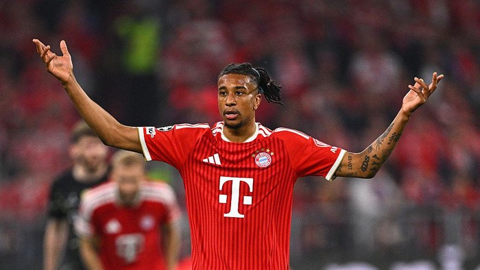 06 May 2026, Bavaria, Munich: Soccer, Men: Champions League, Bayern Munich - Paris Saint-Germain, knockout round, semi-final, second leg, Allianz Arena, Michael Olise (Bayern Munich) reacts. Photo: Tom Weller/dpa (Photo by Tom Weller/picture alliance
