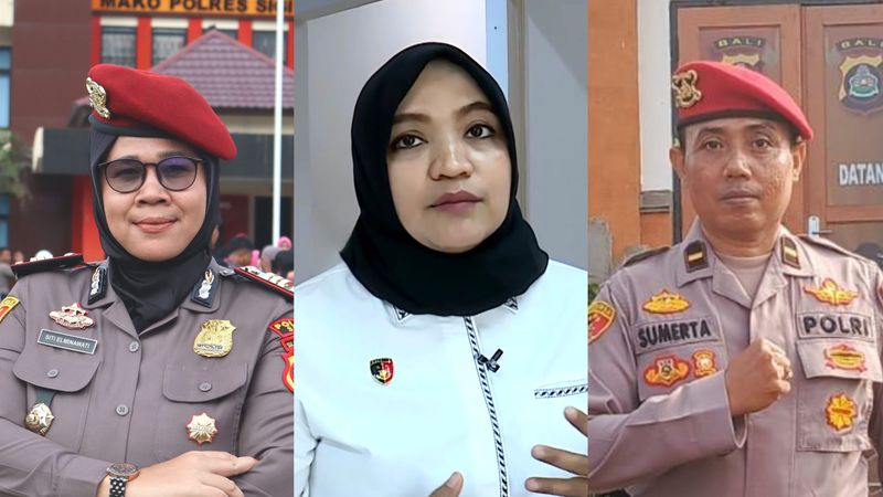 AKP Siti Elminawati, AKBP Ema Rahmawati dan Ipda Kadek Sumerta
