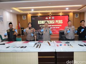 Polisi Bubarkan Tawuran 200 Anggota Geng Motor di Makassar, 7 Orang Ditangkap