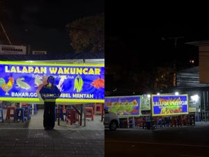 Kreatif! Tenda Pecel Lele Ini Disulap Jadi Instalasi Seni Visual Modern