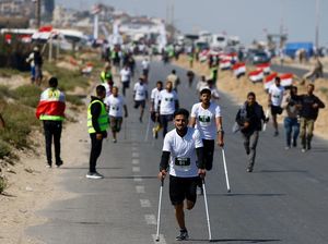 Video: Ribuan Warga Palestina Ikuti Marathon Internasional di Gaza