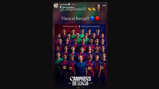 Lionel Messi Barcelona. Tangkapan Layar Instagram Story Messi