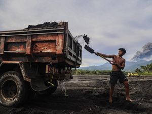 Warga Raup Rejeki dari Sisa Erupsi Gunung Dukono