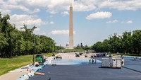 Potret Renovasi Kolam Refleksi Washington yang Jadi Sorotan