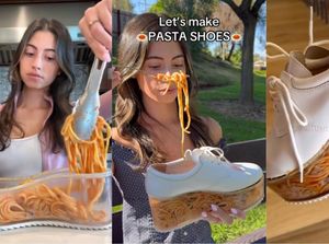 Feetghetti Viral! Cara Makan Pasta Influencer Ini Bikin Netizen Heran