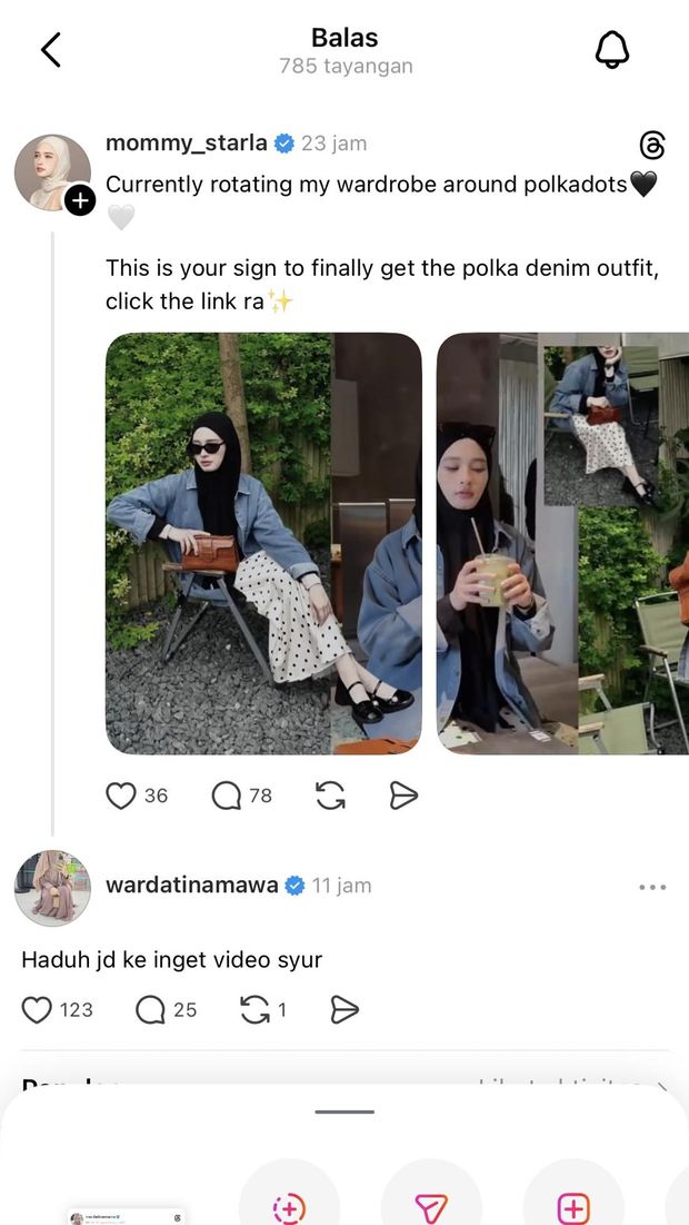 Komentar Wardatina Mawa ke Inara Rusli di Threads