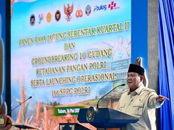 Prabowo Groundbreaking 10 Gudang Pangan Polri-Luncurkan 166 SPPG