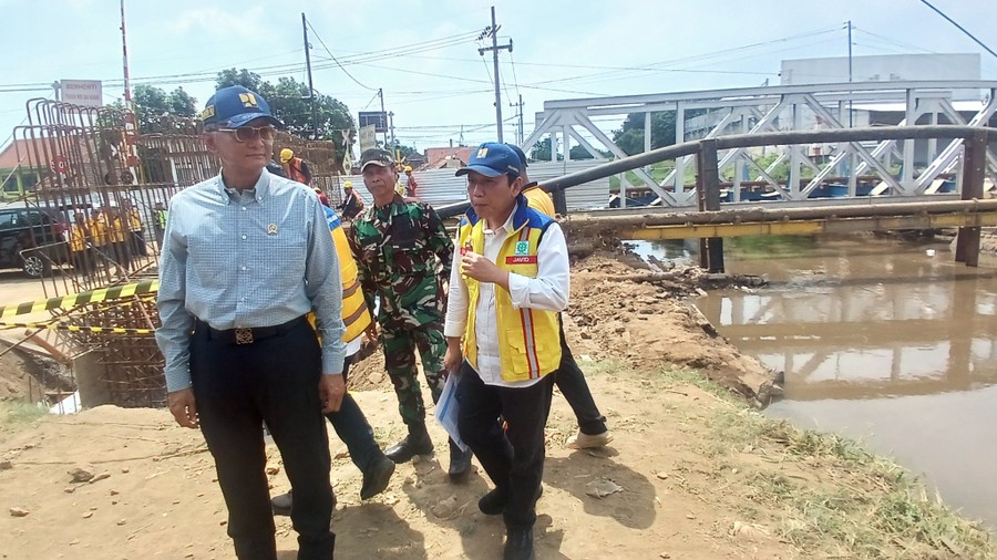 Menteri PU Cek Proyek Pembangunan Jembatan Buk Wedi Kota Pasuruan