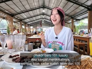 Tzuyang Pecahkan Rekor Baru di Bandung, 110 Tusuk Sate Maranggi Ludes!