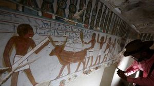 Potret Dinding Makam Tutankhamun Jadi Sorotan di Luxor