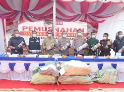 Kapolda Sumsel Pimpin Pemusnahan 200 Kg Ganja, Komitmen Perangi Narkoba