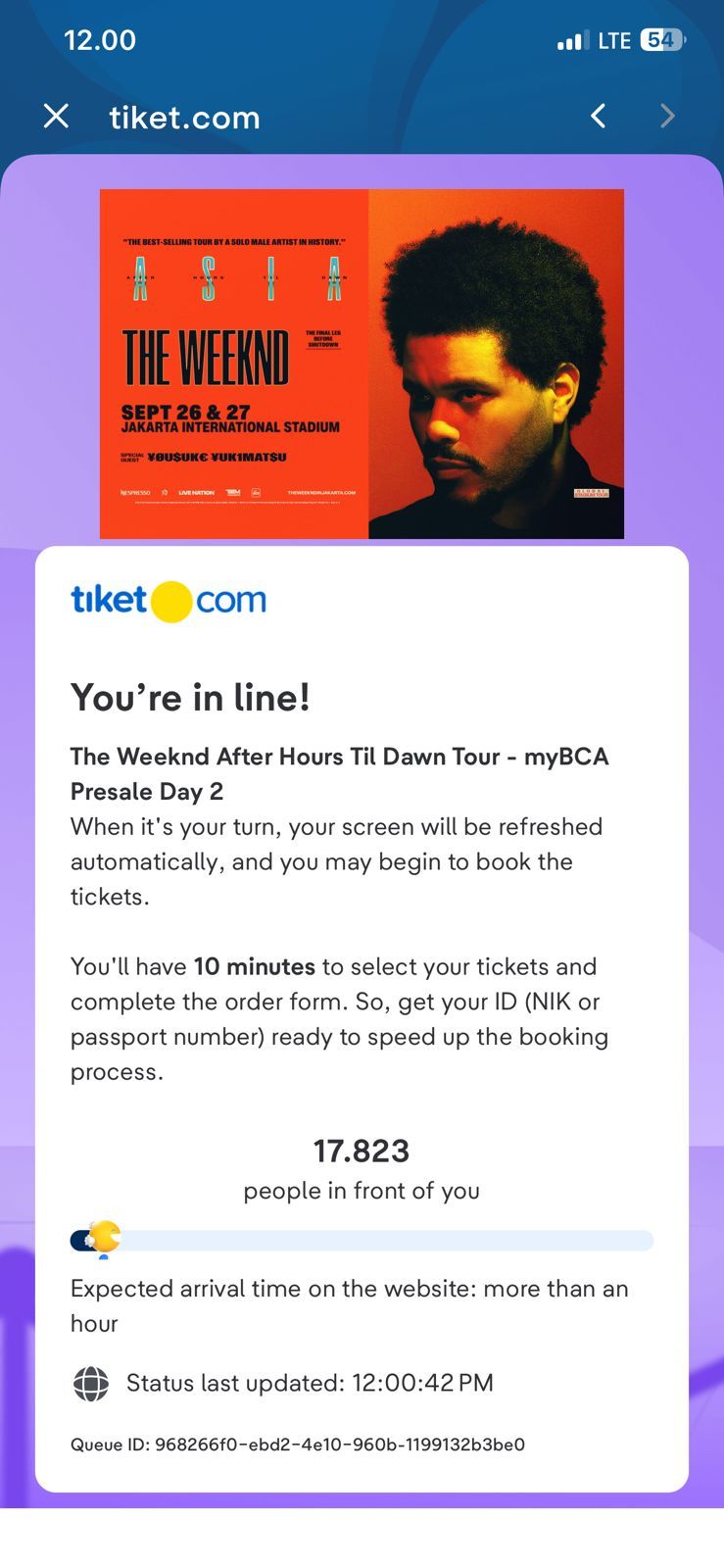 MyBCA presale konser The Weeknd 2026. (Tangkapan layar MyBCA presale The Weeknd)