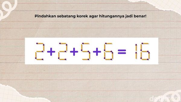 Tes Otak dan Matematika Cukup Pakai Korek Api, Belum Ada yang Bisa Jawab