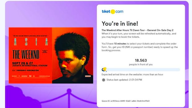 General Sale The Weeknd Jakarta pada Kamis (21/5).