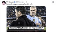 Erling Haaland Ucap Selamat ke Arsenal, Dibalas Meme 'Stay Humble'