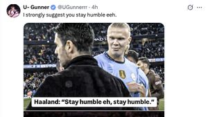 Erling Haaland Ucap Selamat ke Arsenal, Dibalas Meme Stay Humble