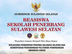 Pemprov Sulsel Buka Beasiswa Pilot 2026, Cek Syarat-Link Pendaftaran
