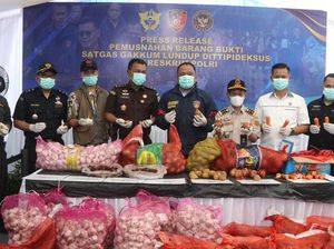 Bareskrim Musnahkan 20,9 Ton Bawang Impor Ilegal Senilai Rp 676 Juta